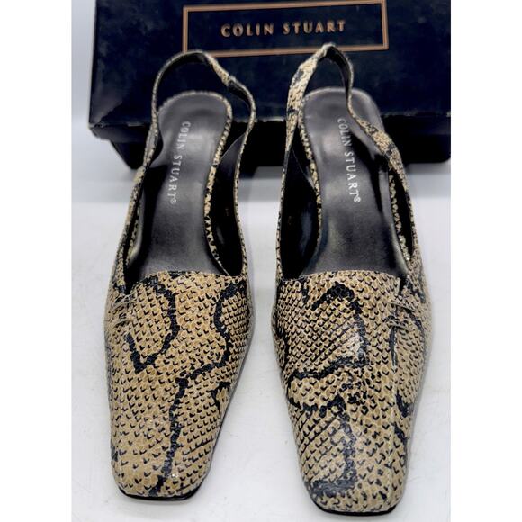 Colin Stuart Leather‎ Ankle Strap Animal Print Square Toe Size 7 New - Picture 2 of 6